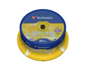 Scatola 25 DVD RW serigrafato Spindle 4,7Gb - 6973