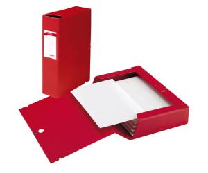 Scatola archivio Scatto dorso 6 cm 25 x 35 cm rosso - 5456
