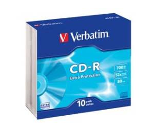 Scatola 10 CD-R DataLife Extra Protection - slim case - 52X - 700Mb - Verbatim - 43415 - 23942434153 - DMwebShop