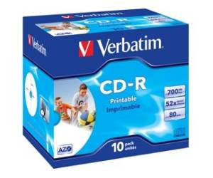Scatola 10 CD-R DataLife Plus - Jewel Case - 1X-52X - stampabile inkjet - 700Mb - Verbatim - 43325 - 23942433255 - DMwebShop