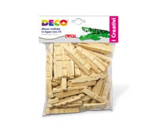 Mezze mollette legno - 72 mm - sacchetto 100 pezzi - Deco - 1719 - 8004957002652 - DMwebShop