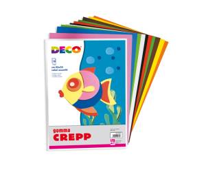 Gomma Crepp - 20 x 30 cm - colori assortiti - conf. 10 fogli - Deco - 04754 - 8004957047547 - DMwebShop