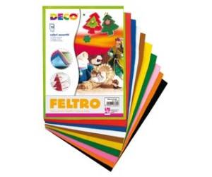 Feltro colorato - 21 x 30 cm - colori assortiti - conf. 10 fogli - Deco - 07653 - 8004957076530 - DMwebShop