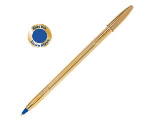 Penna a sfera Cristal Shine con cappuccio - punta media 1 mm - blu - fusto gold - scatola 20 pezzi - Bic - 9213401 - 3086123356122 - DMwebShop