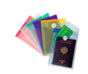 Buste con velcro formato verticale 11,4 x 15,8 cm PP colori assortiti - 6647