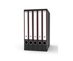 Gruppo registratori Quintetto 23 x 32 cm con 5 cartelle ad anelli dorso 23 cm grigio - 1052