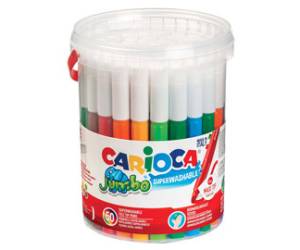 Pennarelli Jumbo punta 6 mm colori assortiti lavabili barattolo 50 pezzi - 18404