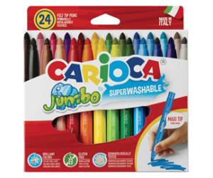 Pennarelli Jumbo punta 6 mm colori assortiti lavabili scatola 24 pezzi - 18410