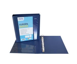 Raccoglitore personalizzabile Europa 4 anelli a D 50 mm dorso 6 cm 22 x 30 cm blu Favorit 100460470 - 5150
