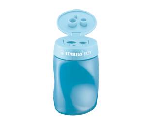 Temperamatite Easy con contenitore 3 fori ergonomico blu per mancini - 2311