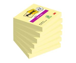 Blocco foglietti Super Sticky 76 x 76 mm 90 fogli giallo canary conf 6 blocchi Post it 7100259321 - 6068