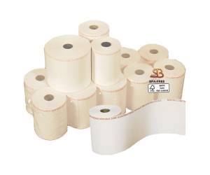 Rotolo per bilancia 62 - 5 mm x 38 mt diametro esterno 82 mm anima 25 mm 112 gr carta termica adesiva BPA free blister 4 pezzi - 5721