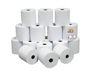 Rotolo per calcolatrici 57 mm x 28 mt diametro esterno 58 mm anima 12 mm 55 gr carta neutra blister 10 pezzi Sabacart - 5784