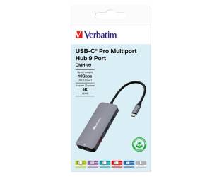 USB-C Pro Multiport Hub 9 Port CMH-09 - Verbatim - 32152 - 23942321521 - DMwebShop