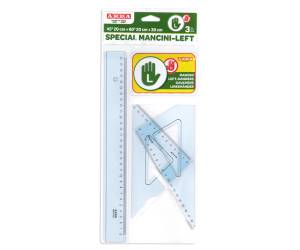 Set disegno per mancini riga 30 cm squadre 45,60 gradi - 18651