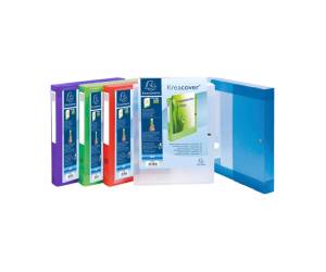 Cartella personalizzabile con bottone Kreacover - PPL - 24 x 32 cm - dorso 4 cm - colori assortiti - conf. 5 pezzi - Exacompta - 59989E - 3130630599890 - DMwebShop