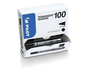 Marcatore Permanente Markers 100 punta tonda 4,5 mm nero confezione 15,5 pezzi - 19144