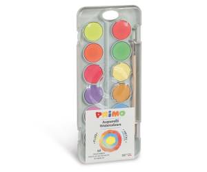 Pastiglie Acquerelli fluo e metal astuccio 12 pezzi - 18865