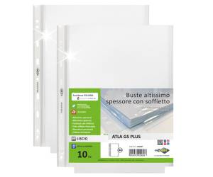 Buste forate ATLA GS plus - 22 x 30 cm - con soffietto - conf. 10 pezzi - Sei Rota - 662607 - 8004972029696 - DMwebShop