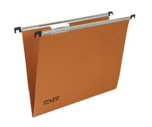 Cartella sospesa linea Silver - cassetto interasse 33 cm fondo V - 31,2 x 25 cm cartoncino arancio - conf. 50 pezzi - Bertesi - 150330GL-B2 - 81043A - DMwebShop