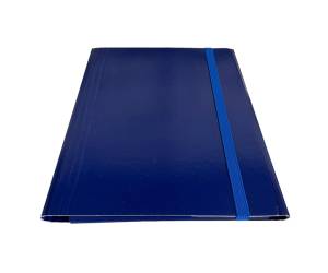 Cartella con elastico piatto dorso variabile blu - 7639