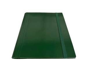 Cartella con elastico piatto dorso variabile verde - 7682