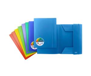 Cartelle con elastico Garda 3 lembi PP dorso piatto colori assortiti - 7813