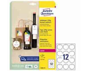 Cartellino stampabile in cartoncino con bordi lisci laser diametro 60 mm - 11088