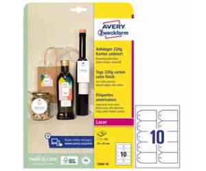 Cartellino stampabile in cartoncino con bordi tagliati lisci laser 90 x 50 mm - 11077