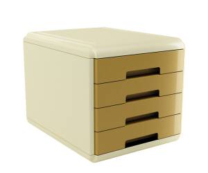Cassettiera Vintage Caramel 4 cassetti 29,5 x 38,5 x 28,2 cm ocra - 9938