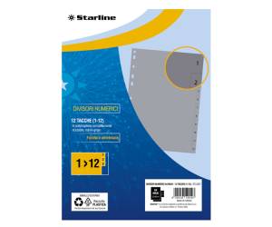 Divisori numerici 12 tacche A4 Maxi PP grigio - 8035