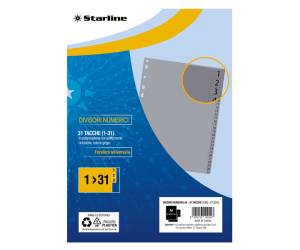 Divisori numerici 31 tacche A4 PP grigio - 7970