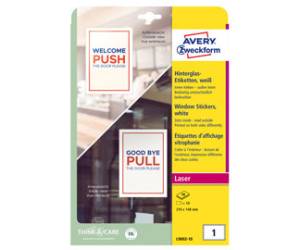 Etichette adesive per finestre in carta con pellicola laser rimovibili bianco - 11102