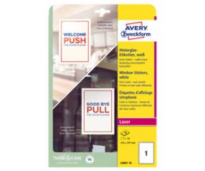 Etichette adesive per finestre in carta con pellicola laser rimovibili bianco - 11108