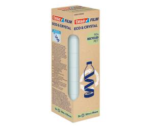 Nastro adesivo Eco Crystal 19 mm x 10 mt PET trasparente torre 8 pezzi - 9431