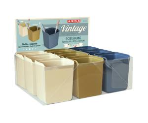 Portapenne Vintage 8,7 x 7,4 x 10 cm colori assortiti display 9 pezzi - 10450