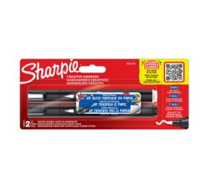 Marcatore acrilico - punta tonda - bianco-nero - conf. 2 pezzi - Sharpie - 2201181 - 3026982011817 - DMwebShop