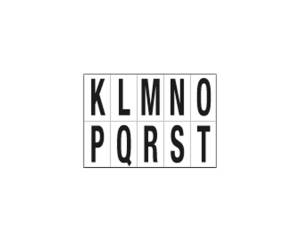 Lettere adesive da K a T - in PVC - 70 x 124 mm - 10 etichette per foglio - 1 foglio - nero-bianco - Cartelli Segnalatori - 936KT - 8409362101837 - DMwebShop