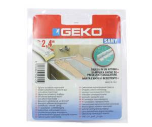 Sigillante adesivo SANY - per doccia e lavabi - 4 cm x 2,4 mt - bianco - Geko - 450/40 - 8014846002410 - DMwebShop