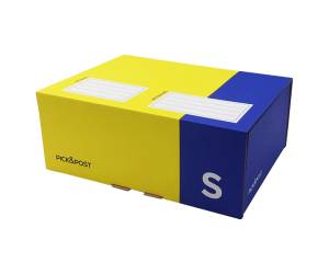 Scatola automontante per ecommerce Pick e Post - S - 26 x 19 x 10 cm - giallo-blu - Blasetti - 0262 - 8007758026216 - DMwebShop