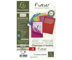 Cartellina a L Forever - con finestra - 130g - 22 x 31 cm - colori assortiti - scatola 10 pezzi - conf. 10 pezzi - Exacompta - 50200E - 3130630502005 - DMwebShop