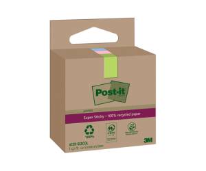 Blocco foglietti SuperSticky Green 622R SS3COL 47,6 x 47,6 mm carta riciclata - 11721