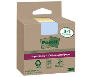 Blocco foglietti SuperSticky Green 654R SSCOL3,1,76 x 76 mm carta riciclata - 11545