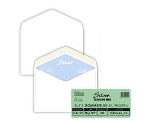 Busta Busta Silver FSC senza finestra gommata 11,4 x 16,2 cm 80 gr bianco - 12041