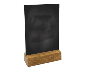 Lavagna da tavolo scrivibile con base in legno massello A6 10,5 x 15 x 4 cm - 11998