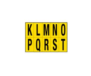 Lettere adesive da K a T in PVC 56 x 99 mm 10 etichette per foglio 1 foglio nero giallo - 12598