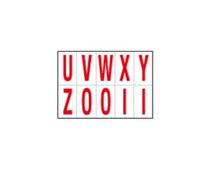 Lettere adesive da U a Z in PVC 56 x 99 mm 10 etichette per foglio 1 foglio rosso bianco - 12536