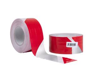 Nastro segnaletico SIGNAL 70 mm x 100 mt bianco rosso riflettente - 13563