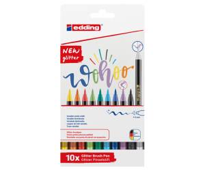 Pennarello glitter 1340 punta brush colori assortiti astuccio 10 pezzi - 13939