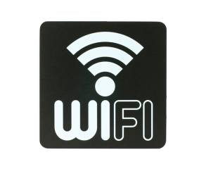 Pittogramma adesivo Wifi 16 x 16 cm PVC nero bianco - 11885